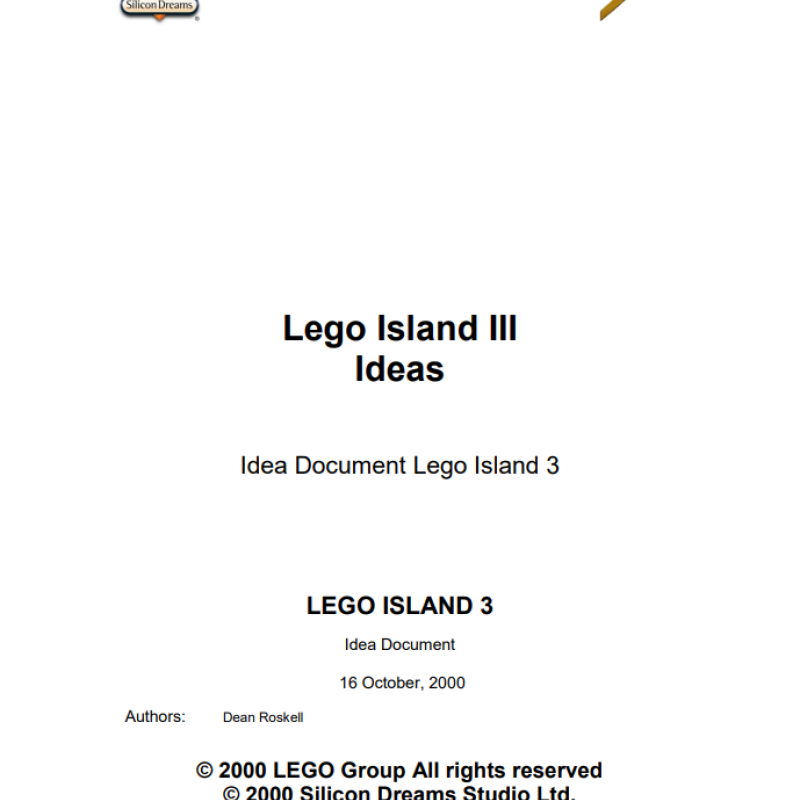Lego Island III: Ideas
