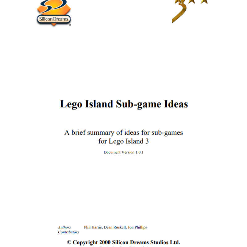 LEGO Island Sub-game Ideas - Version 1.0.1