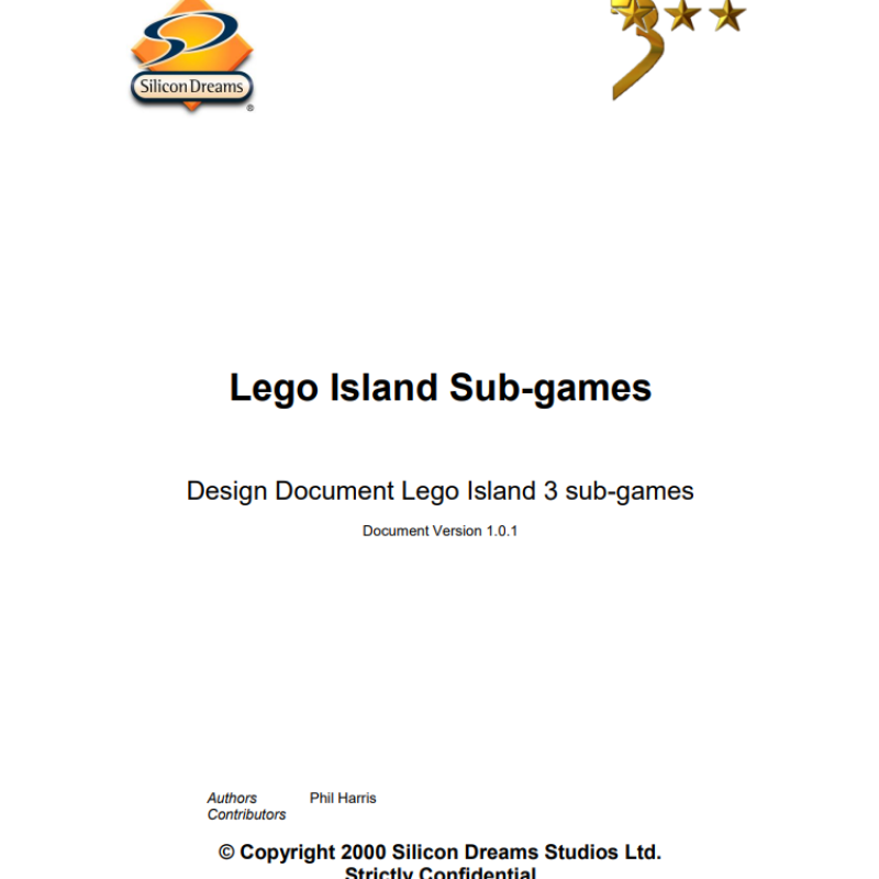 LEGO Island Sub-games (October 26th, 2000)