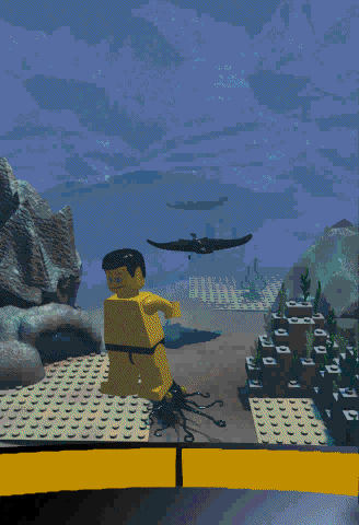 Underwater scene on the second floor elevator in LEGO Island.