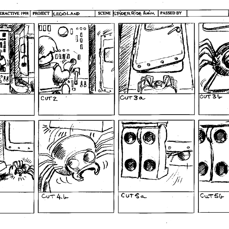 Spider Ride Animation Storyboards